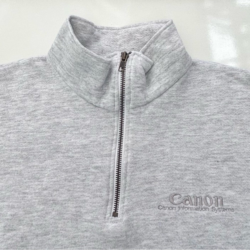 Vintage 90’s Canon Information Systems Quarter Zip Sweatshirt Made In USA XL - Picture 2 of 6